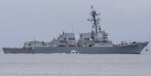 US Navy Destroyer USS Sampson docked in Panama amid regional tensions with Venezuela
